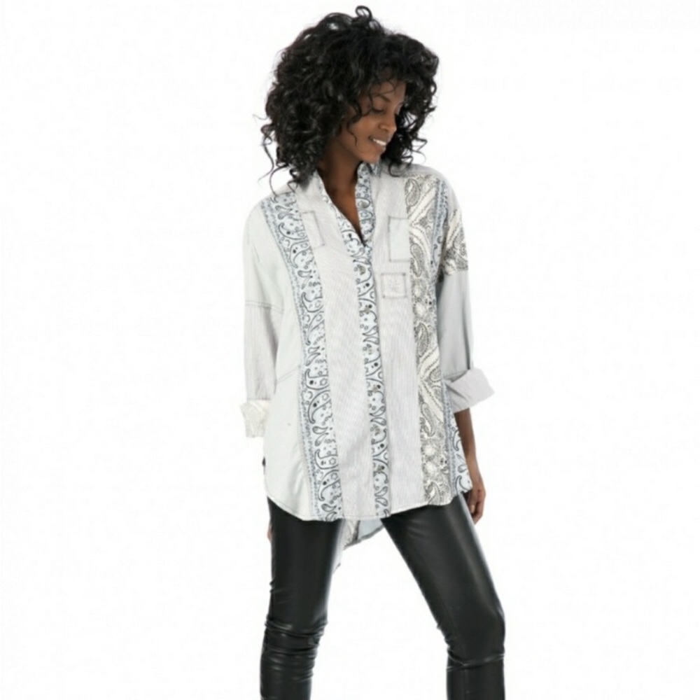 Free People All Patched Up Chambray